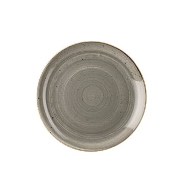 Farfurie rotunda, portelan super-vitrifiat de culoare Peppercorn Grey glazurat pe toata suprafata, diametru 165mm