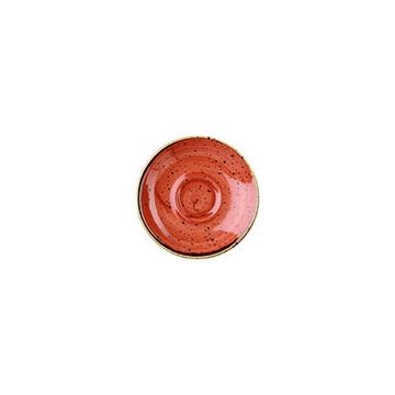 Farfurie pentru ceasca espresso, portelan super-vitrifiat de culoare Orange glazurat pe toata suprafata, decorat manual