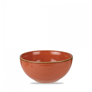 Bol rotund, portelan super-vitrifiat de culoare Spiced Orange glazurat pe toata suprafata, decorat manual, diametru 132mm