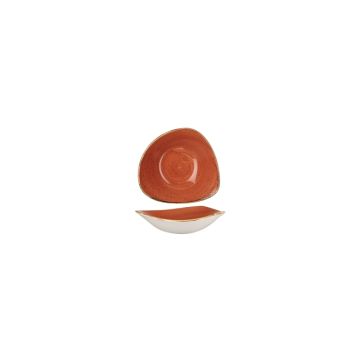 Bol triunghiular, portelan super-vitrifiat de culoare Spiced Orange glazurat pe toata suprafata, capacitate 600ml