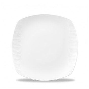 Farfurie plata patrata, din portelan super-vitrifiat de culoare alba glazurat pe toata suprafata, dimensiune 222mm