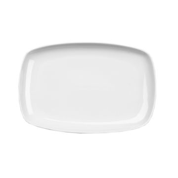 Platou dreptunghiular, din portelan de culoare alba