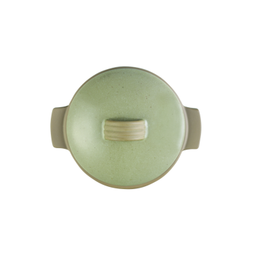 Vas rotund cu manere si capac, ceramica, capacitate 34.1cl, dimensiuni: 140x70mm