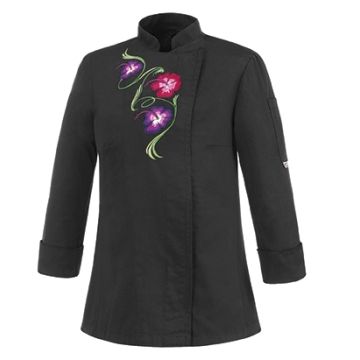 Tunica bucatar pentru femei -Slim Fit, maneca lunga, culoare neagra, marime S