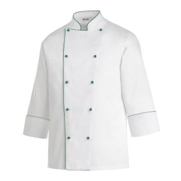 Tunica bucatar model Piping Green, cu maneca lunga, marimea S