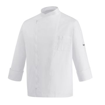 Tunica bucatar pentru barbati -cu fermoar, maneca lunga, culoare alba, marime M