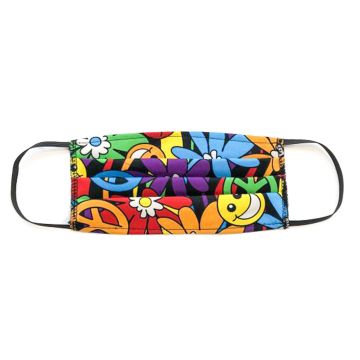 Masca de protectie din bumbac -PEACE AND LOVE