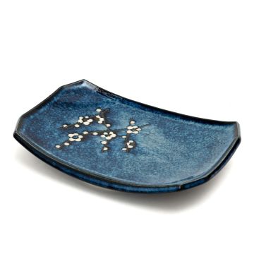 Platou pentru sushi model Hana Blue, dimensiuni 220x150x35mm, culoare albastru inchis