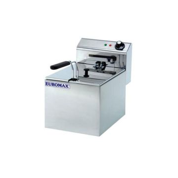Friteuza electrica, inox, capacitate 8 litri, dimensiune 270x420x360mm, alimentare 220V, putere 3000W