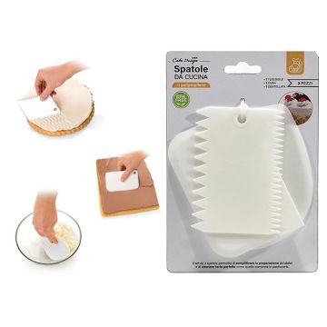 Set 3 spatule pentru decorat prajituri, din polipropilena