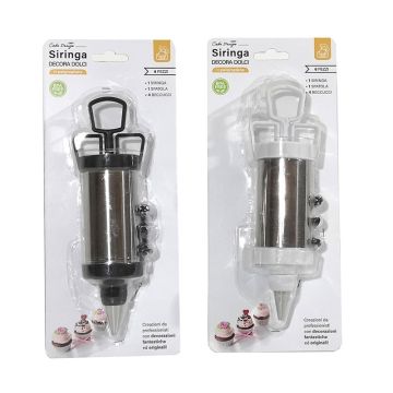 Set seringa pentru crema prajituri, cu paleta si 4 duiuri incluse, din polipropilena