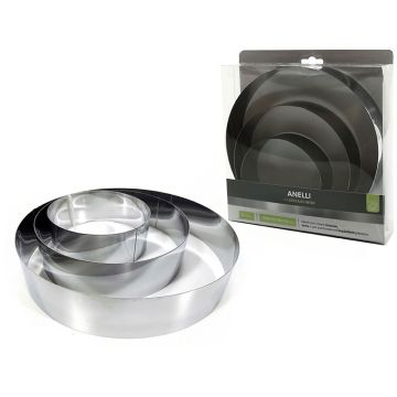 Set 3 forme rotunde pentru prajituri, diametru 100/150/200mm