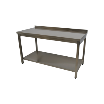 Masa adosata din inox, inaltator la perete, polita AISI430, dimensiuni 1000x600x850mm