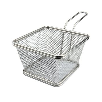 Mini cos metalic rectangular pentru servire