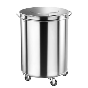 Pubela, inox, capacitate 95 litri, diametru 450 mm, inaltime 685 mm