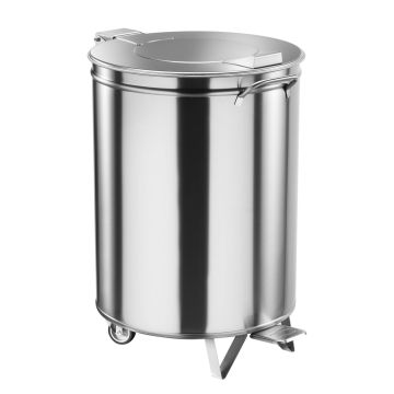 Pubela, inox, cu pedala si capac, capacitate 50 litri