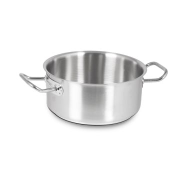 Cratita cu 2 manere, inox cu finisaj satinat, capacitate 7.4 litri, diametru 280mm, inaltime 120mm