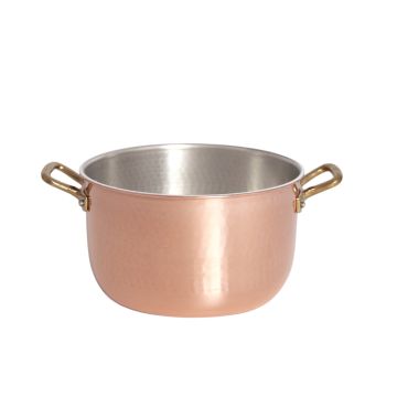 Cratita din cupru cu 2 manere, diametru 200mm, inaltime 140mm