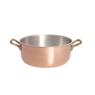 Cratita din cupru cu 2 manere, diametru 140mm, inaltime 75mm