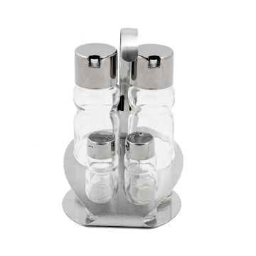 Oliviera 5 piese, inox si sticla, dimensiuni 120x170hmm
