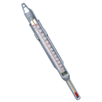 Termometru pentru zahar (caramel) si gem, functioneaza la temperaturi cuprinse intre +80°C/+200°C, sticla+polipropilena, lungime 360mm