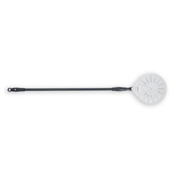 Paleta perforata pentru pizza, 220mm, aluminiu, maner cu lungimea de 1.42m