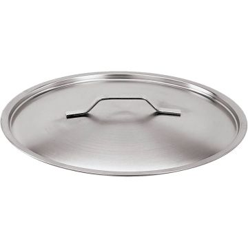 Capac din inox cu finisaj satinat, margini ranforsate, diametru 360mm