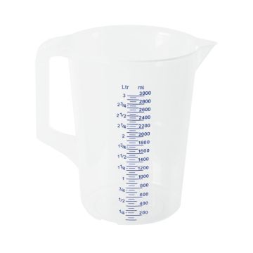 Cana, gradata, cu maner si orificiu picurare, polipropilena, dimensiune (H): 210mm, diametru 155mm, capacitate: 3 litri, Paderno