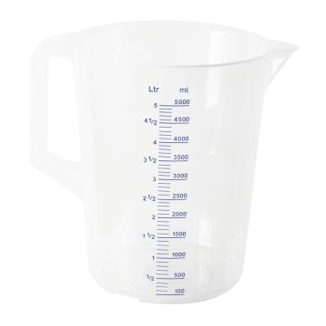 Cana, gradata, cu maner si orificiu picurare, polipropilena, dimensiune (H mm): 240, diametru 190mm, capacitate: 5 litri