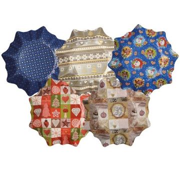 Set 2 boluri Christmas, din carton, model Various Christams decors, diamteru 280 mm