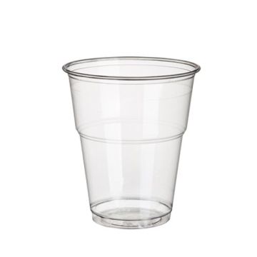Set 25 pahare, capacitate 300ml, transparente, bioplastic biodegradabil