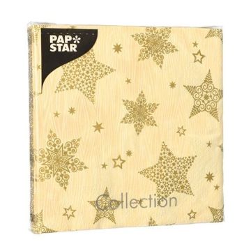 Set 20 servetele, model Christmas Shine, cu 3 straturi, dimenisuni 330x330mm