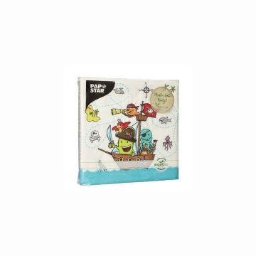 Set 20 servetele, model Pirate Crew, cu 3 straturi