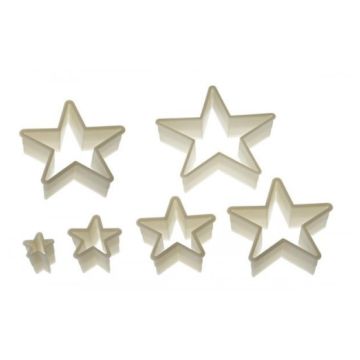 Set 6 cuttere, forma stea, nylon, dimensiuni 29-50 -75 -10 -127 mm