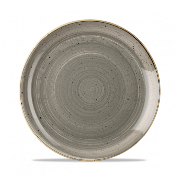 Farfurie rotunda, linia Churchill-Stonecas, de culoare Peppercorn Grey, diametru 217mm