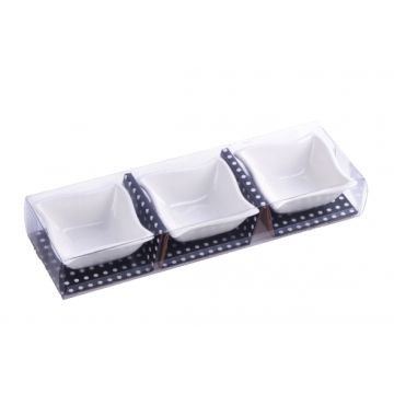 Set 3 boluri din portelan, dimensiuni 75x75x30hmm