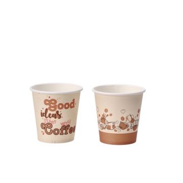 Set 50 de pahare de unica folosinta din carton, capacitate 90ml