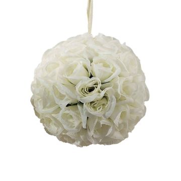 Sfera decorativa cu trandafiri ivoire, diametru 180mm
