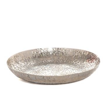 Tava decorativa, din metal, argintie, diametru 255mm