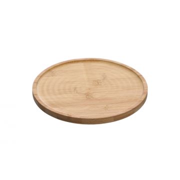 Platou rotund din lemn de bambus, diametru 220mm