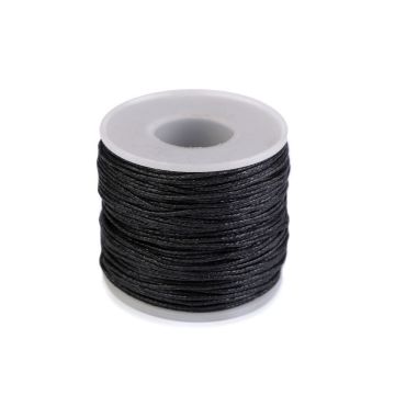Sfoara din bumbac, culoare negru, diametru 1mm, lungime 50m