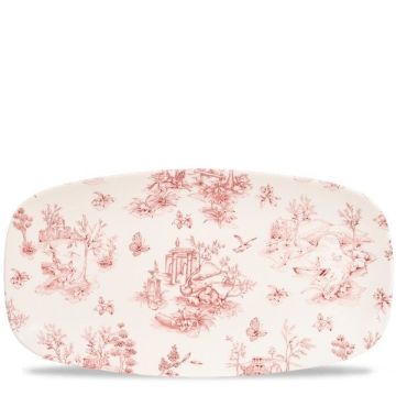 Platou, linia Churchill-Vintage Prints, portelan, super-vitrifiat de culoare Cranberry Toile, dimensiuni 355x189mm