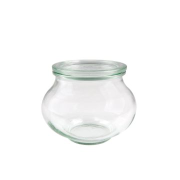 Borcan cu capac, model Deco, din sticla, capacitate 560ml