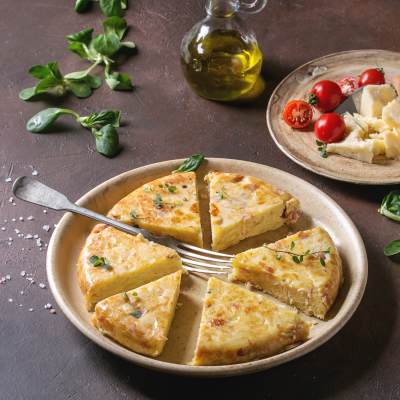 Tortilla de cartofi cu bacon